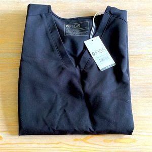 Figs ladies black scrub top XS Brand new with tags
